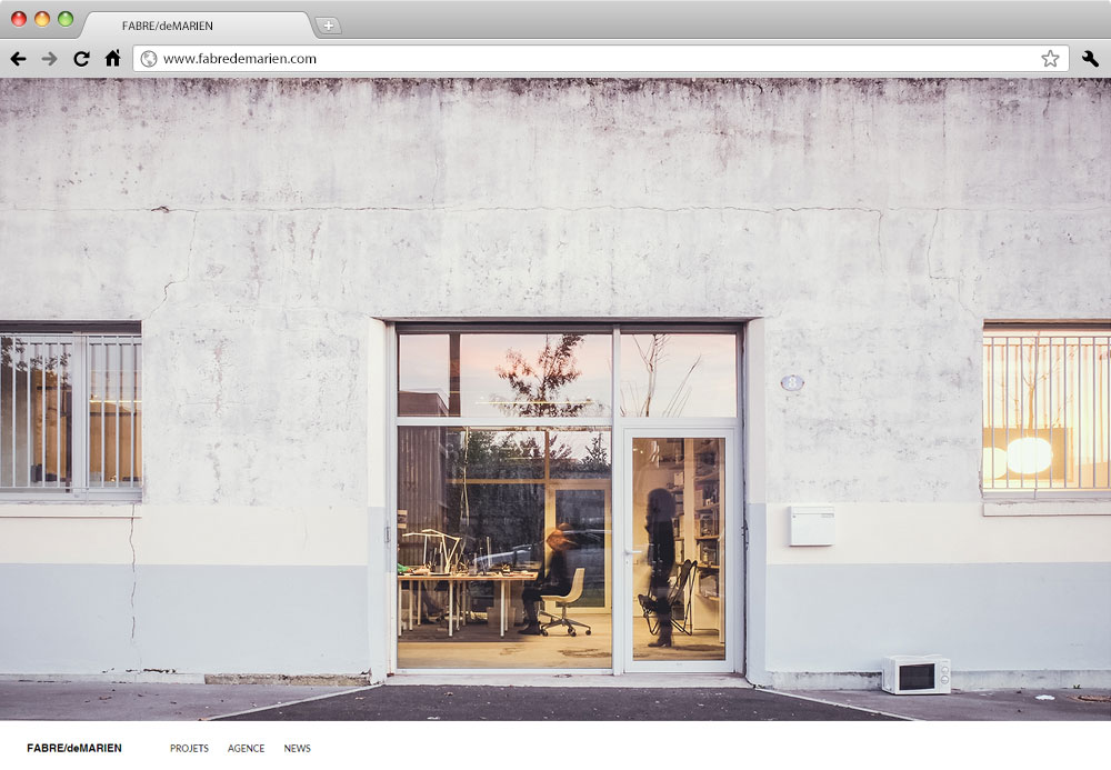 Fabre de Marien architectes site internet studio milk